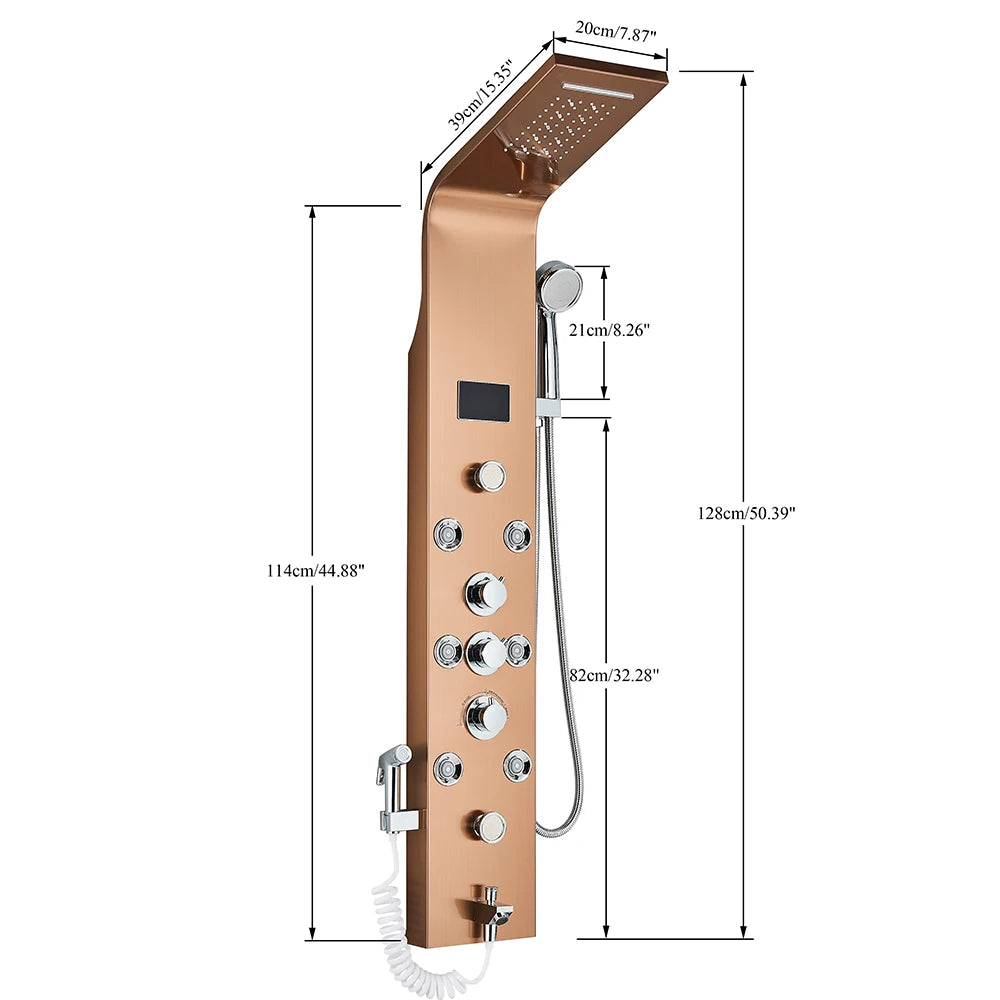 Led Shower Panel Six Functions Waterfall Shower Panel