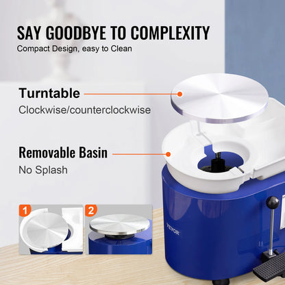 Succebuy 11in Pottery Wheel Ceramic Forming Machine Adjustable