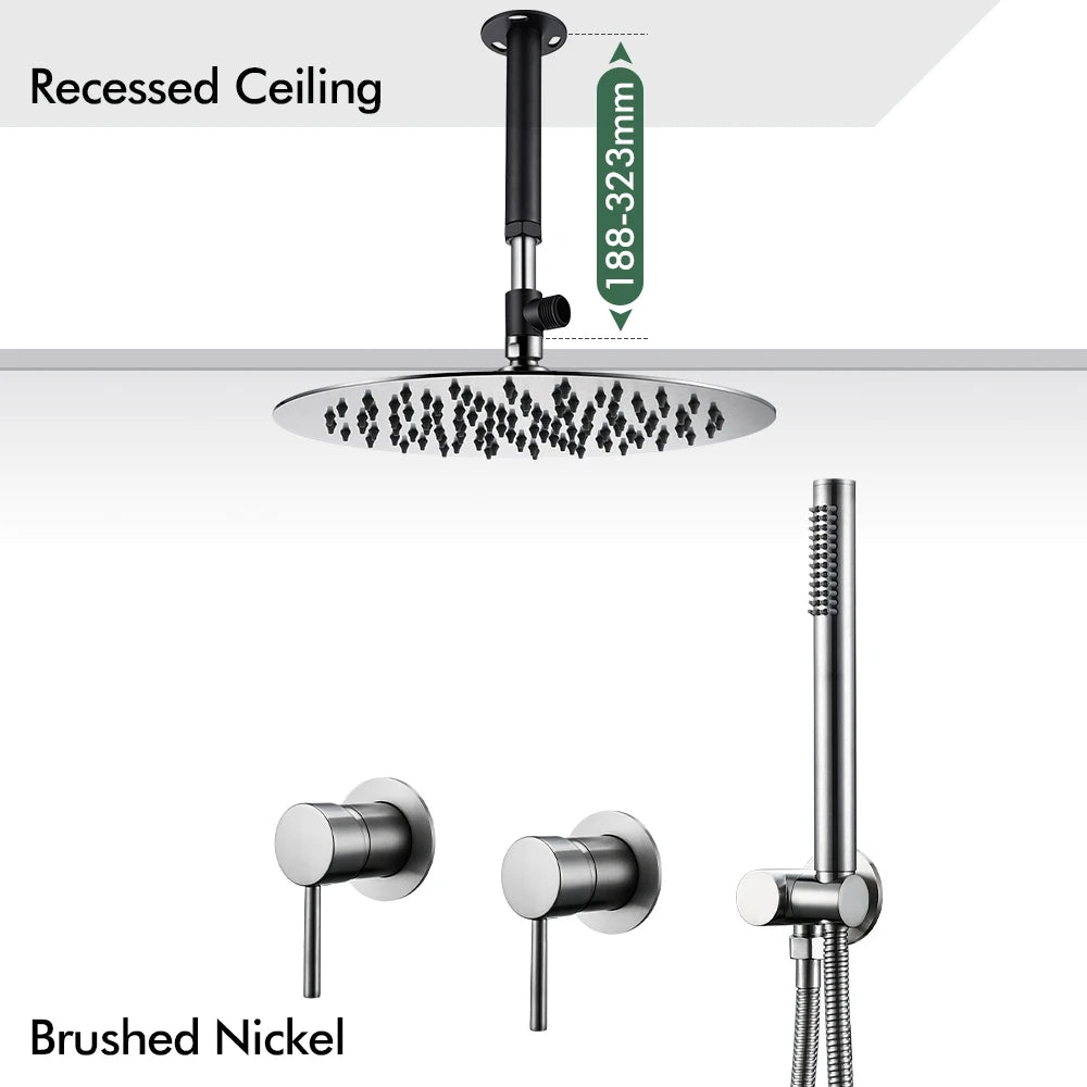 Rainfall Shower Rose Gold Wall Mounted Bathroom Shower