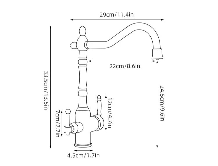 Brass Light Luxury Three-In-One Pure Water Faucet Sink
