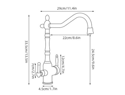 Brass Light Luxury Three-In-One Pure Water Faucet Sink