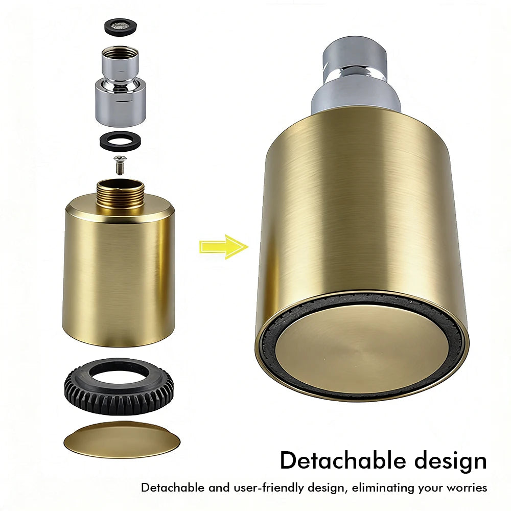 Bathroom Faucet Dial Way Brushed Gold Thermostat Shower