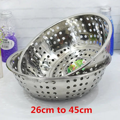 Big Hole Stainless Steel Washing Mesh Vegetable Fruits