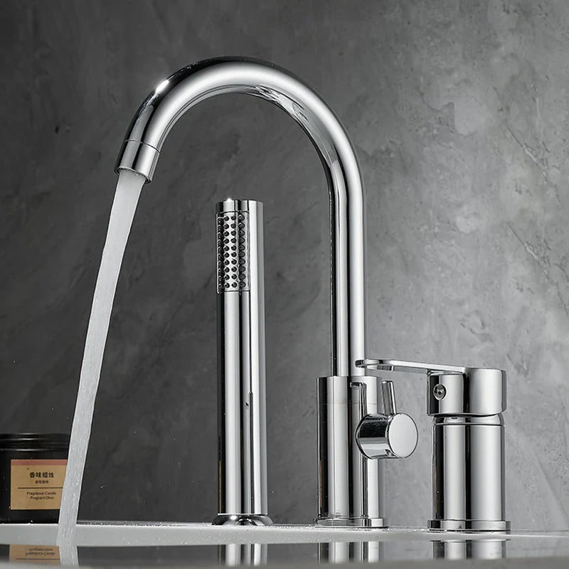 Bathroom Bathtub Shower Faucet Swivel Tub Spout Handhold