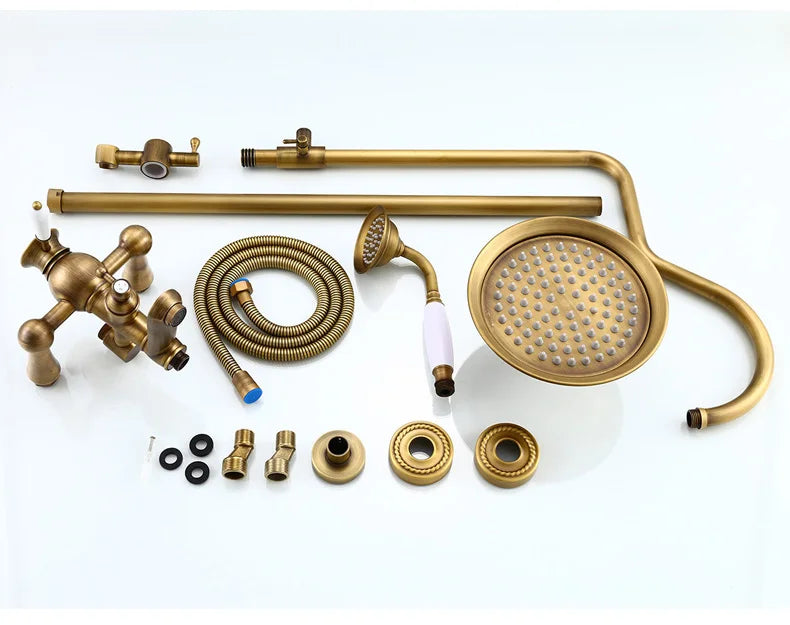 Bathroom Rain Shower Antique Bronze Wall Mounted Bath
