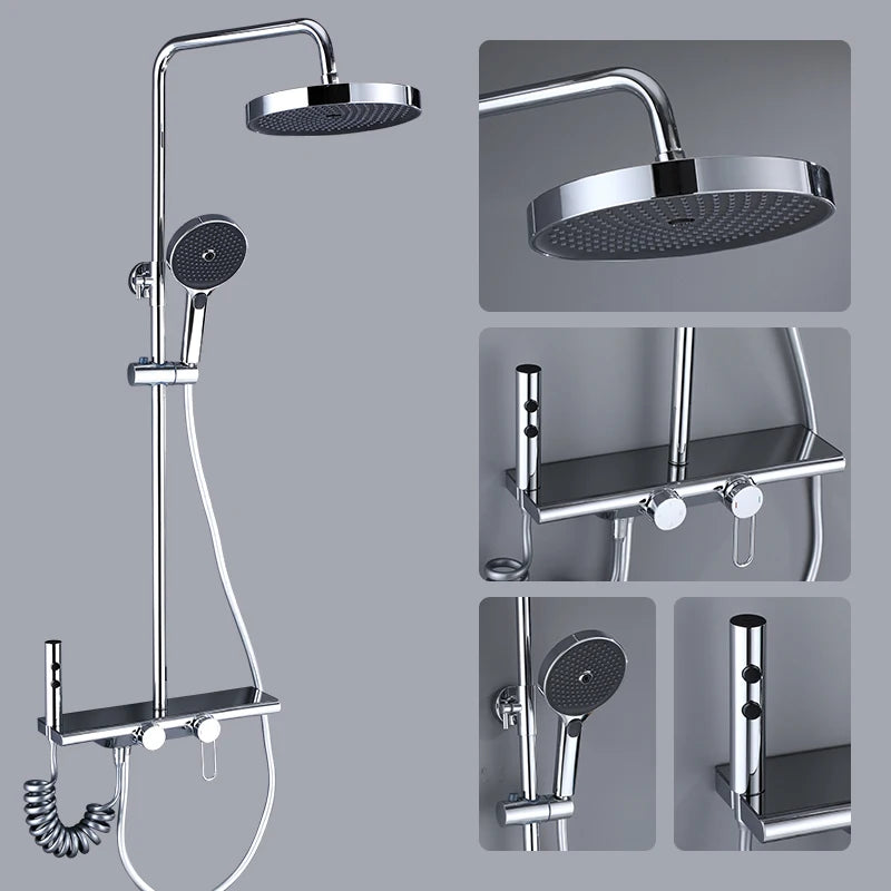 Vgx Luxury Chrome Shower System Four-Function Bathroom Shower