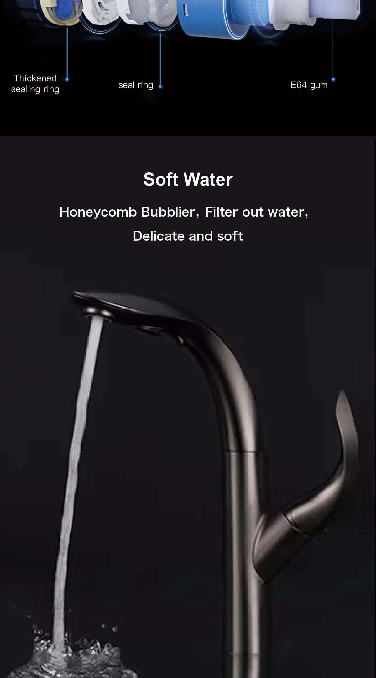 Luxury Brass Gold Touch Switch Faucet Pull-Out Design
