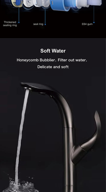 Luxury Brass Gold Touch Switch Faucet Pull-Out Design