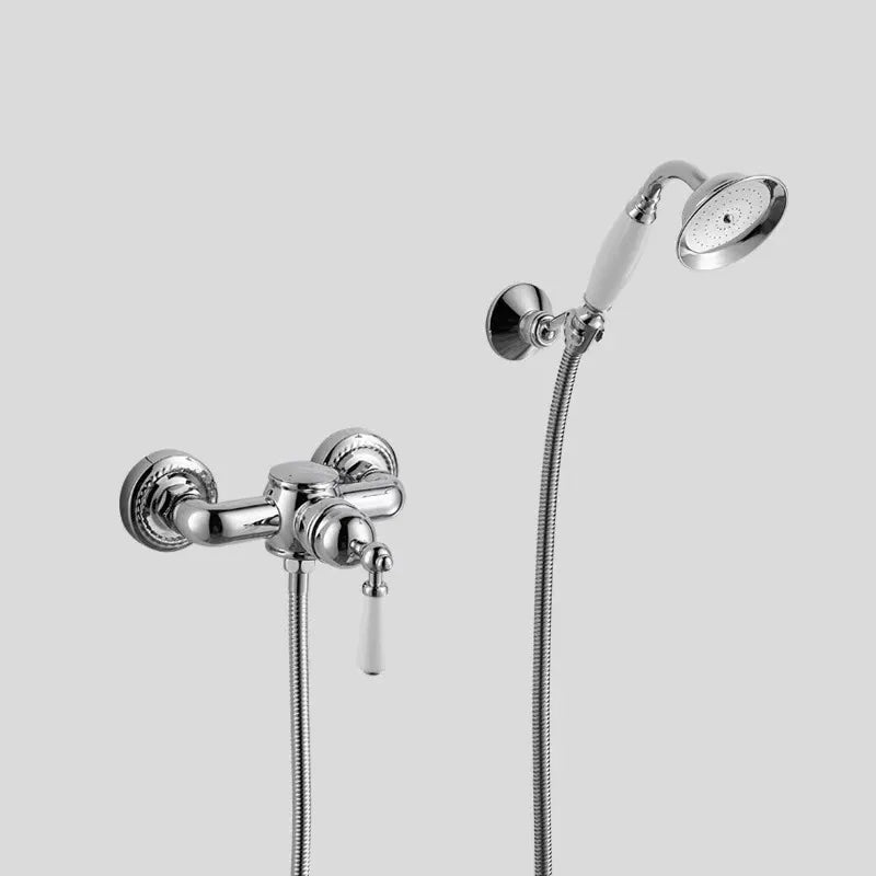 French Vintage Silver Bathtub Without Underflow Faucet Shower