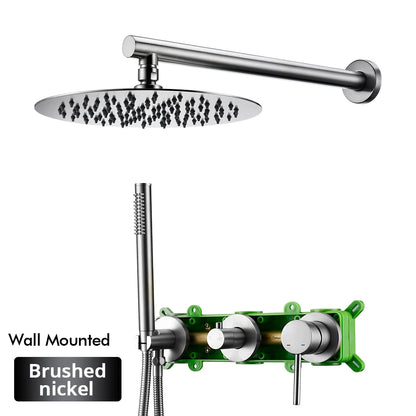 Gunmetal Shower Faucet 8-16 Embed Box Wall Mounted