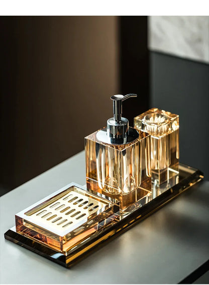 Light Luxury Crystal Glass Bathroom High End Shampoo