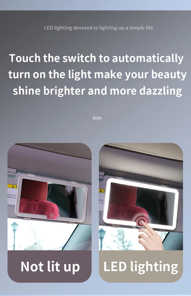 Universal Car Sun Visor Makeup Mirror Led Fill