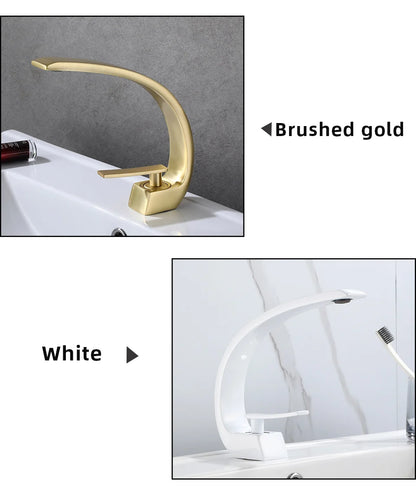 Basin Faucet Modern Bathroom Mixer Tap Black/Gold Wash