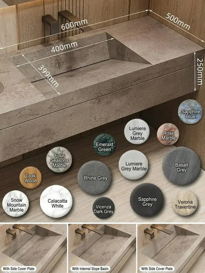 Any Size Custom Marble Seamless Stone Vanity Customizable