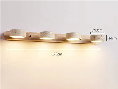 Rotatable Led Vanity Mirror Light Wabi Sabi Travertine