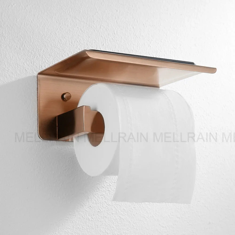 Brushed Rose Gold Towel Rack Robe Hook Bathroom