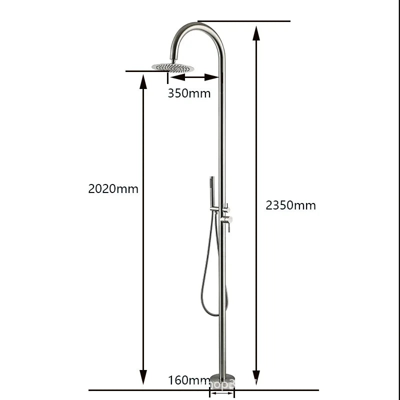 Outdoor Shower Column Garden Beach Waterproof Large Nozzle
