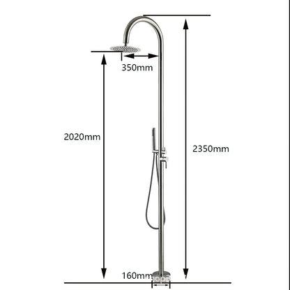 Outdoor Shower Column Garden Beach Waterproof Large Nozzle