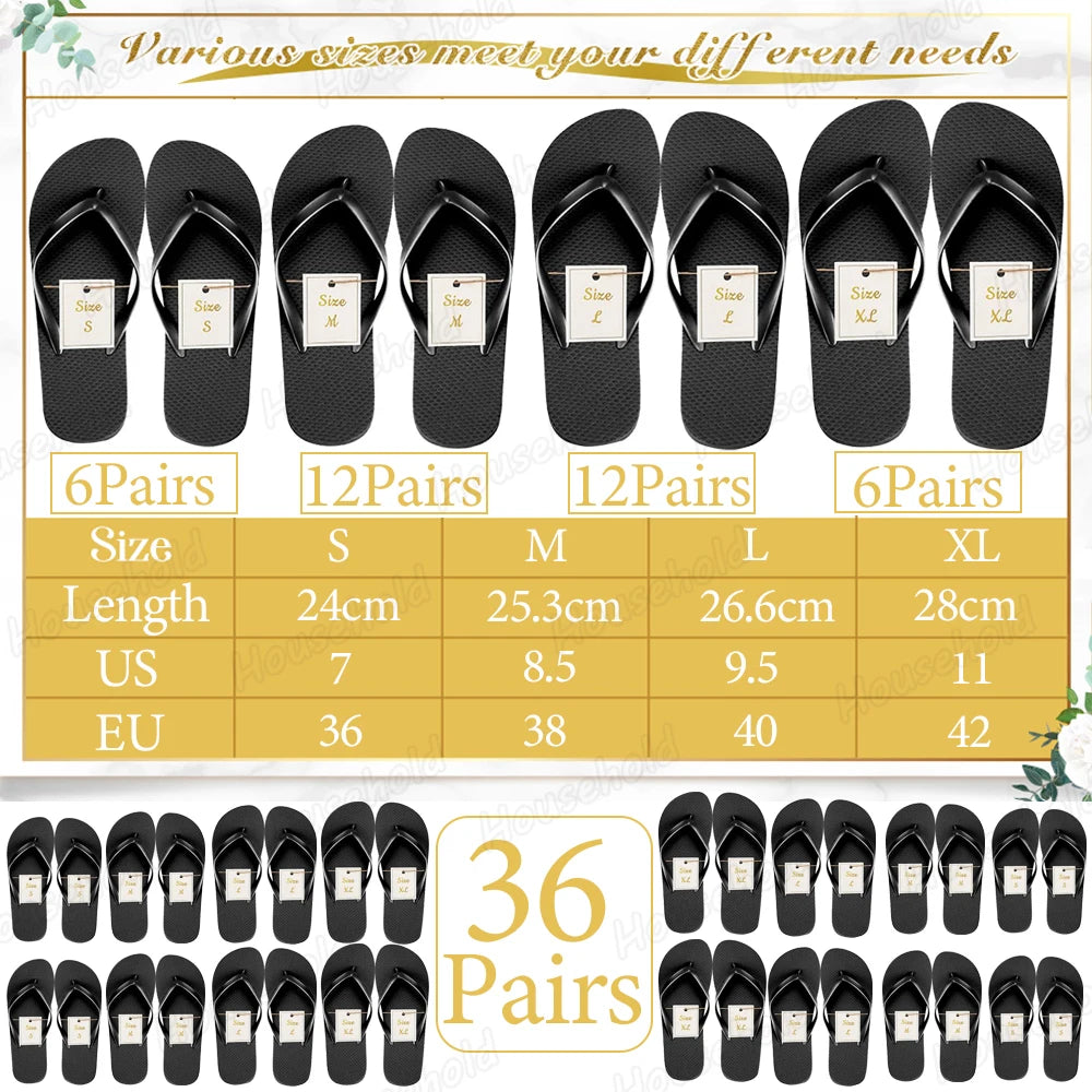 24/36 Pairs Wedding Flip Flops Guests Soft Wedding