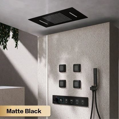 Gun Gray Brass Ceiling Constant Temperature Shower System