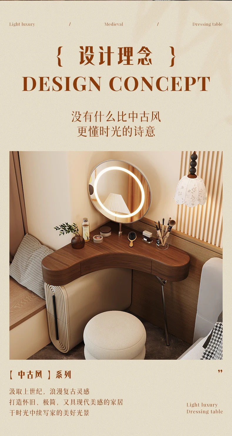 Vintage Unique Vanity Table Aesthetic Elegant Beauty Premium