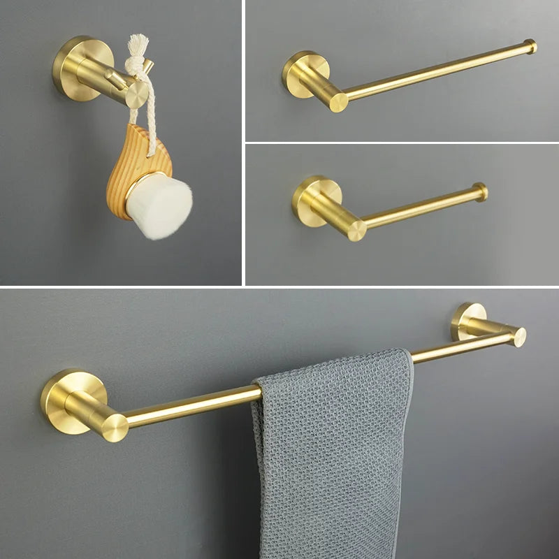 Brushed Gold Wall Mount Shelf Toilet Bath Hardware
