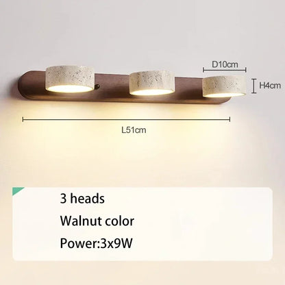 Rotatable Spanish Natural Limestone Round Led Wall Lamp