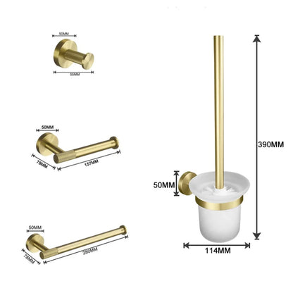 Bathroom Hardware Brushed Gold Knurled Brass Kit Towel