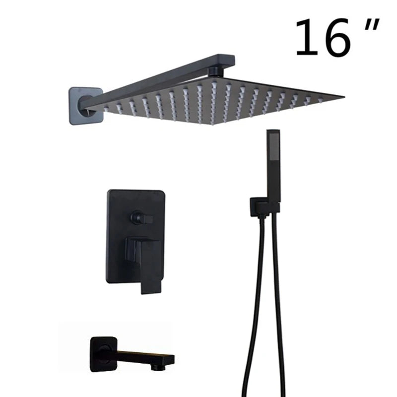 Kemaidi Bathroom 2-3 Way Shower Faucet Black 3-Functions