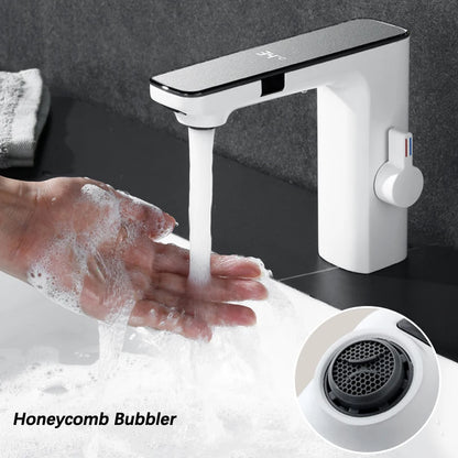Smart Display Bathroom Basin Faucet Touchless Cold Water
