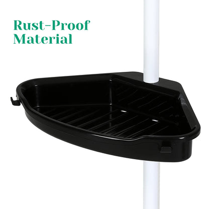 Corner Shower Caddy Tension Pole 4-Tier Adjustable Shelves