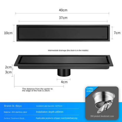 Luxury Hidden 304 Stainless Steel Rectangular Floor Drain