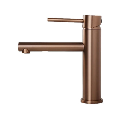 Brushed Rose Gold Bathroom Sink Faucet Deck Mounted