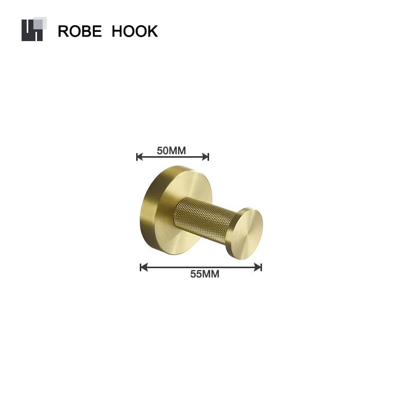 Brushed Gold Towel Bar Toilet Seat Rack Robe