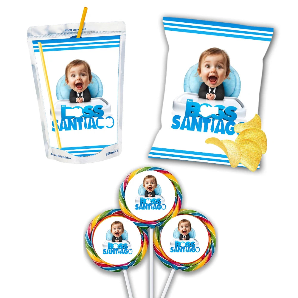 Personalized Boss Photo Party Chips Bag Crisp Packets