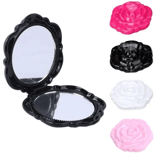 1pc Mini Mirror Retro Rose Flower Small Pocket