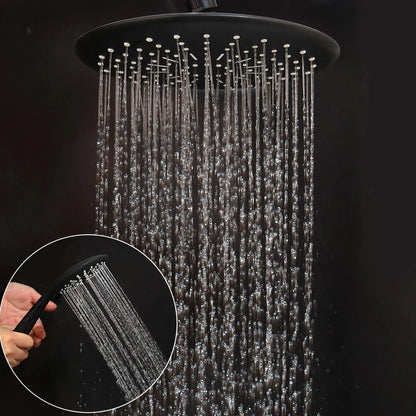 Kemaidi Matte Black Shower Wall Mounted Rainfall Shower