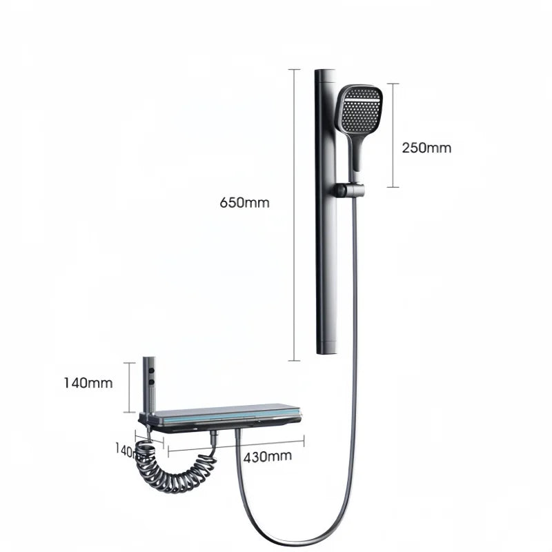 Brass Smart Temperature Display Shower System Bathtub Faucet