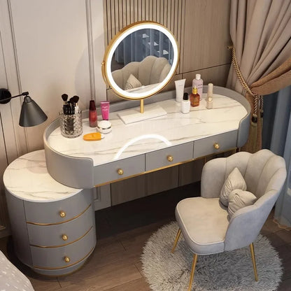 Pink White Vanity Table Women Luxury Nail European