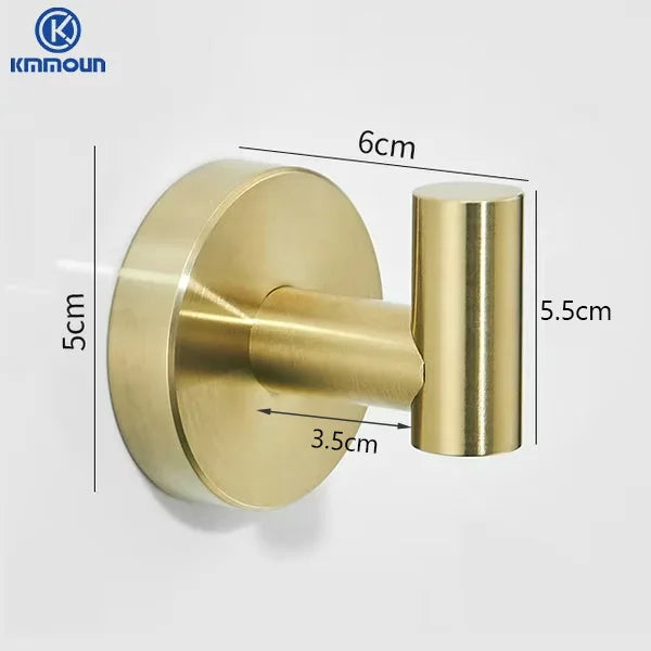 Brush Gold Stainless Steel Clothes Hook Wall Mounted
