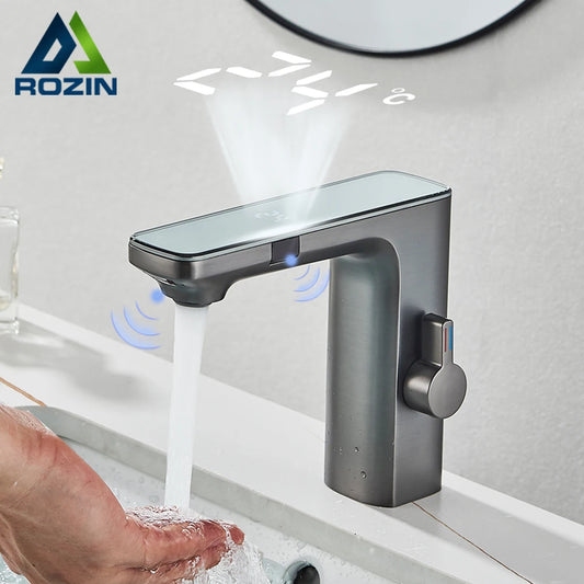Touchless Sensor Basin Faucet Brass Smart Digital Display