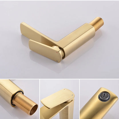 Vgx Brushed Gold Bathroom Faucets Square Basin Mixer