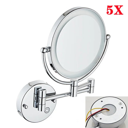 Brushed Gold Led Folding Touch Bathroom Mirrors Of