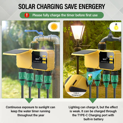 Yieryi Solar Wifi Smart Water Timer Zone Independent