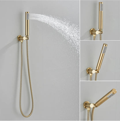 Brushed Gold Shower Faucet Embedded In Ways Shower
