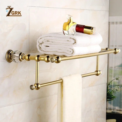 Zgrk Classical Bathroom Hardware Gold Polished Bath Wall-Mounted