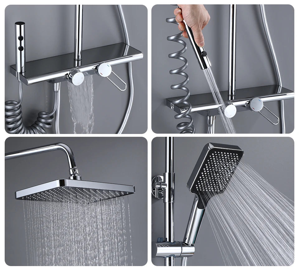 Vgx Luxury Chrome Shower System Four-Function Bathroom Shower