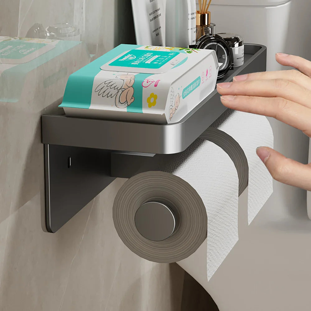 Toilet Paper Holder Wall-Mounted Double Layer Paper Roll