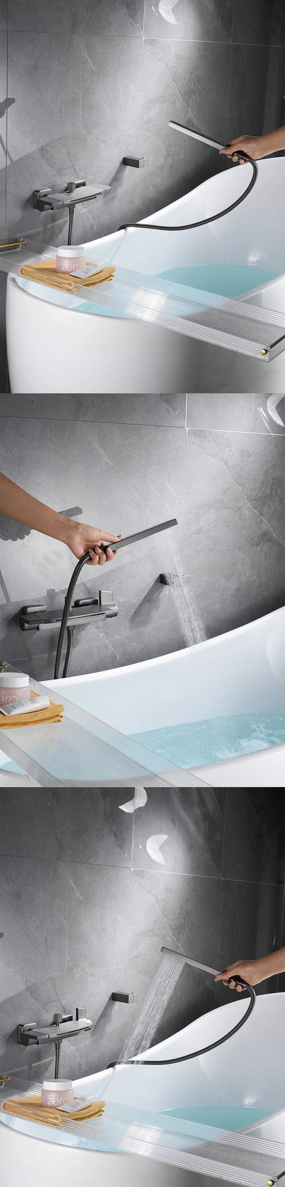 Modern Luxury Waterfall Bathtub Faucet Wall Mounted Bath
