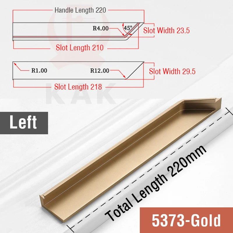 Kak Recessed Cabinet Handles Black Hidden Sliding Door